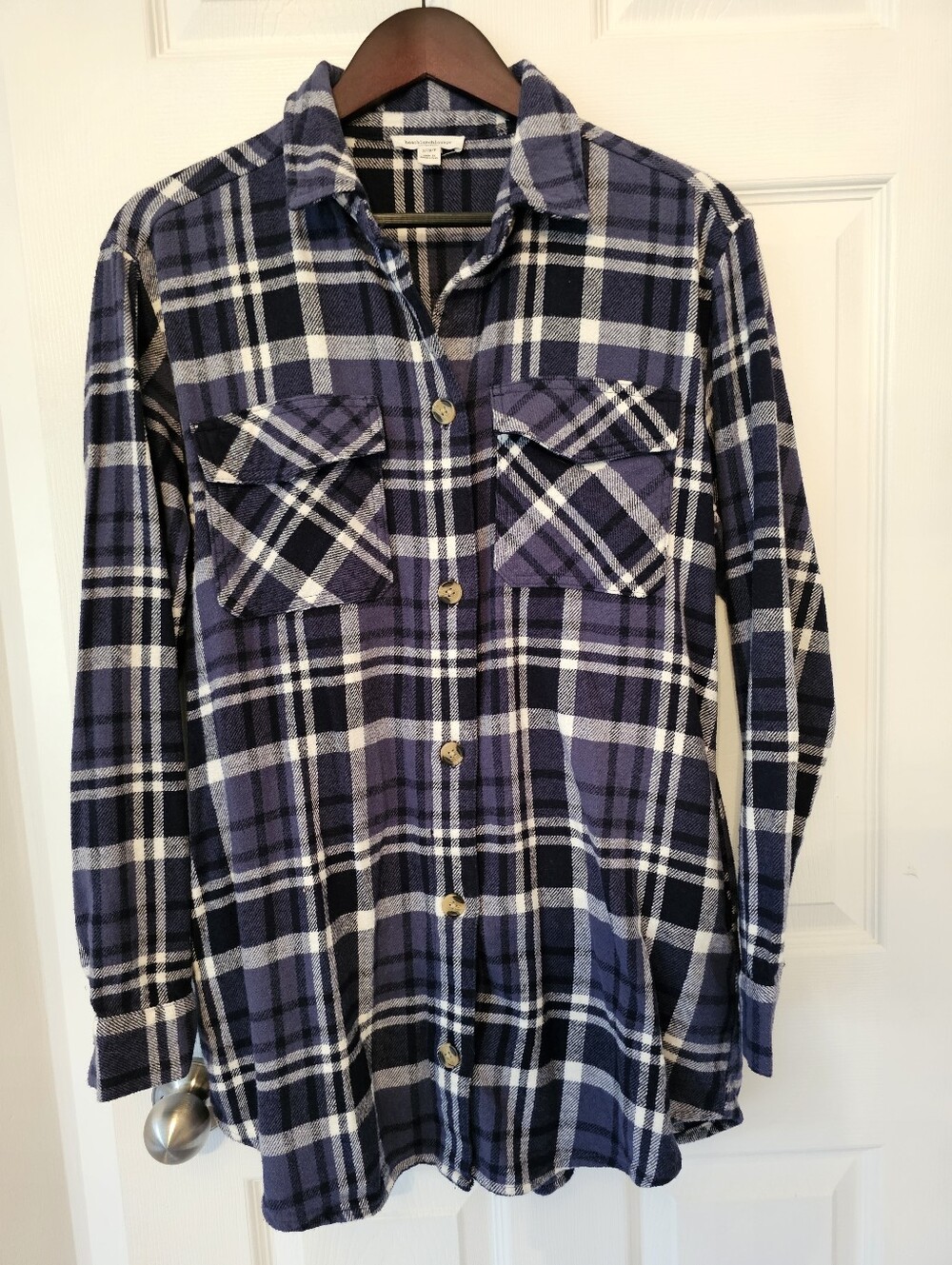 Beach Lunch Lounge  Navy Plaid Button-Up Shirt